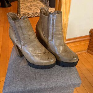 Distressed Faux Leather Booties Size 6.5